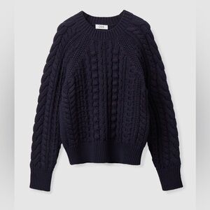 COS Navy Cable Knit Sweater